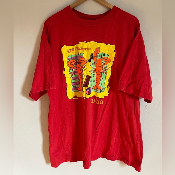 Vintage Cuba Varadero Lobster T-Shirt / XL / 90s / Single Stitch - Picture 1 of 6